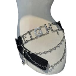 New Personalised Y2k Letter Fashion Belt Chain Rhinestone Pu Butterfly Decoration Belt Nightclub Hottie Premium Sexy Belt