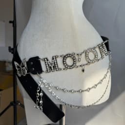 New Personalised Y2k Letter Fashion Belt Chain Rhinestone Pu Butterfly Decoration Belt Nightclub Hottie Premium Sexy Belt