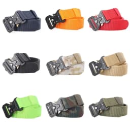 3.8X125cm - Belt Quick Release Outdoor Metal Belt Soft Real Nylon Sports Accessories Men And Women Black Belt