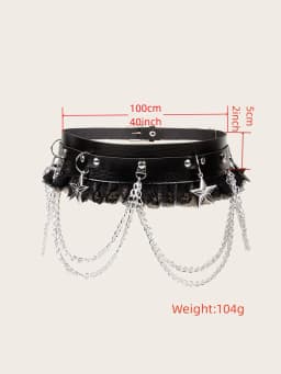 Fashion Harajuku Dark Girl Punk Gothic Style Single-breasted Buttonhole Belt Decoration Jk Waist Chain Strap Women Dress Belt