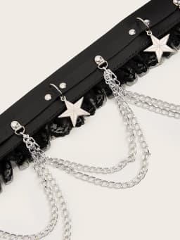 Fashion Harajuku Dark Girl Punk Gothic Style Single-breasted Buttonhole Belt Decoration Jk Waist Chain Strap Women Dress Belt