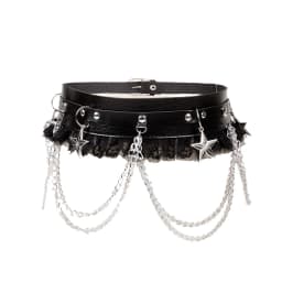 Fashion Harajuku Dark Girl Punk Gothic Style Single-breasted Buttonhole Belt Decoration Jk Waist Chain Strap Women Dress Belt