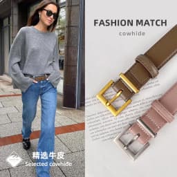 New Genuine Leather Women's Belt Simple Retro Women's Belt Paired with Jeans Casual Pants Width 2.8cm Luxury  Designer Belt