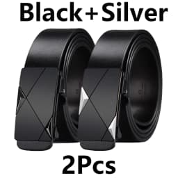 Men's Belt Black Automatic Buckle PU Belt Fashion Brand Luxury PU Leather Belt Business Casual Belt Trend Stylish Waist Belt Man