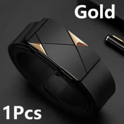 Men's Belt Black Automatic Buckle PU Belt Fashion Brand Luxury PU Leather Belt Business Casual Belt Trend Stylish Waist Belt Man