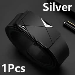 Men's Belt Black Automatic Buckle PU Belt Fashion Brand Luxury PU Leather Belt Business Casual Belt Trend Stylish Waist Belt Man