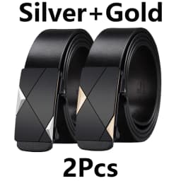 Men's Belt Black Automatic Buckle PU Belt Fashion Brand Luxury PU Leather Belt Business Casual Belt Trend Stylish Waist Belt Man