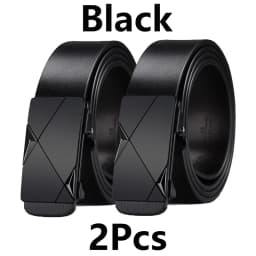 Men's Belt Black Automatic Buckle PU Belt Fashion Brand Luxury PU Leather Belt Business Casual Belt Trend Stylish Waist Belt Man