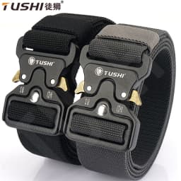 TUSHI Men Army Outdoor Hunting Tactical Multi Function Combat Survival High Quality Marine Corps Canvas For Aluminum Alloy Belt