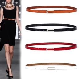 High Quality Real Cowskin Leather Belt Fashion Alloy Buckle Retro Ladies Thin Belts for Women Wild Jumpsuit Ceinture