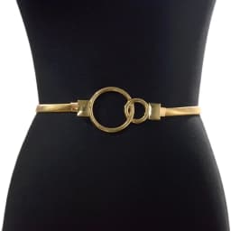 Fashion Metal Elastic Belt for Dresses Thin Waistband Stretch Skinny Round Leaf Buckle Waist Band Ladies Dress Cummerbands New