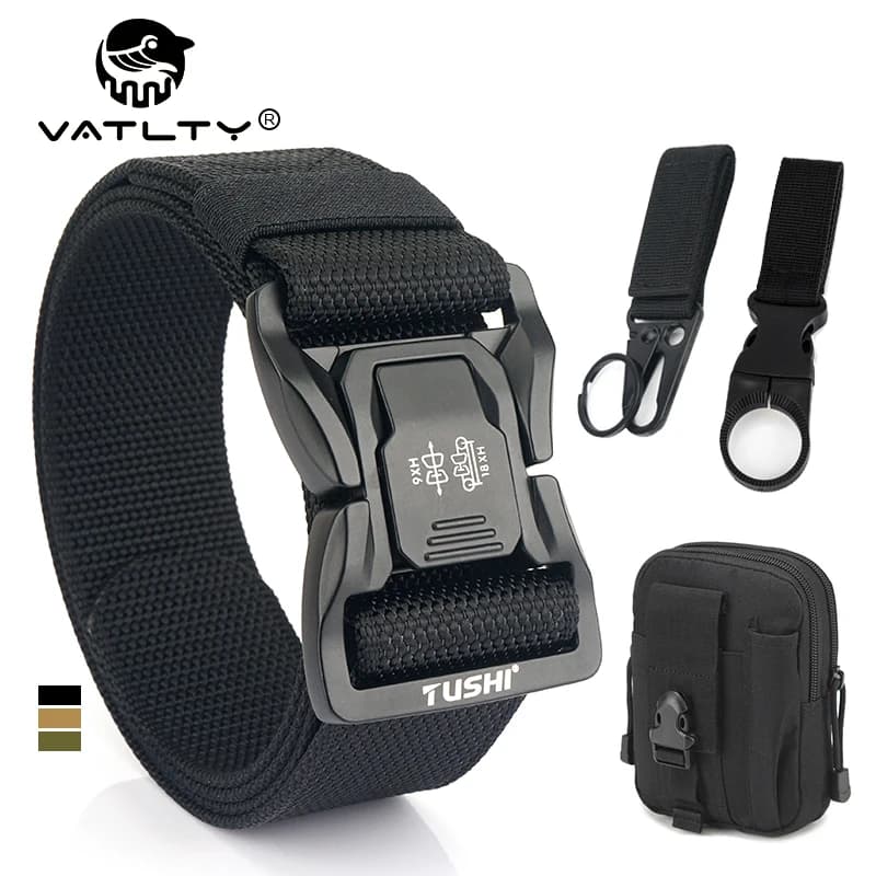 VATLTY New 4.3cm Tactical Outdoor Belt Tight Nylon Aluminum Buckle Quick Release Men's Military Belt Casual Wide Waistband Male