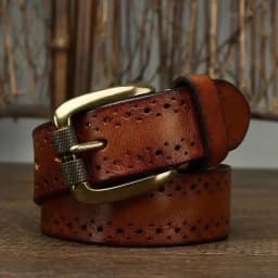 2024 Fashion Men's Belt Genuine Leather Pure Cowhide Pin Buckle Vintage Belt for Trap Male Jeans for Man Luxury Designer
