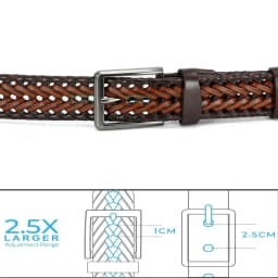 CHAOREN Leather Braided Belts for Mens Casual Woven Leather Belt for Dress Pants