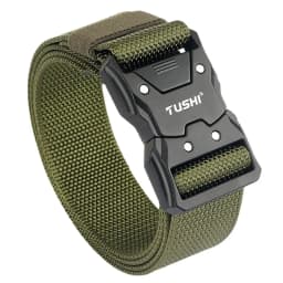 Quick Release Pluggable Metal Buckle Canvas Tactical Belt For Drilled Tough Nylon Belt For Men Durable Webbing Belts Training