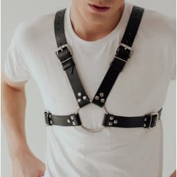 Men's Faux Leather Body Chest Harness Belt with Chain, For Daliy Wear, Paty, Cosplay, Punk Style