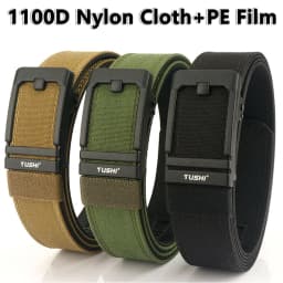 TUSHI Hard Belt Military Belt for Men Sturdy Nylon Metal Automatic Buckle Police Tactical Belt Outdoor Girdle IPSC Accessories