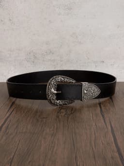 1pc Men's Western Style Distressed Textured Leather Belt, Versatile For Summer Jeans Accessory