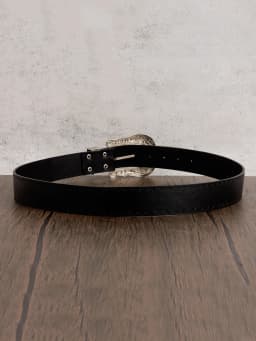 1pc Men's Western Style Distressed Textured Leather Belt, Versatile For Summer Jeans Accessory