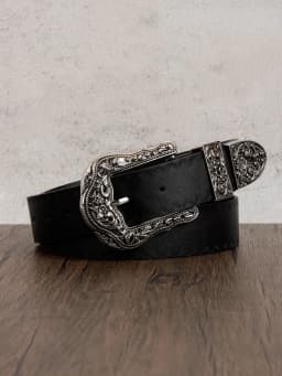 1pc Men's Western Style Distressed Textured Leather Belt, Versatile For Summer Jeans Accessory