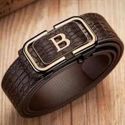 Fashionable Men's Crocodile Pattern Automatic Buckle Belt With Men's Jeans Casual Belt Trendy Men's Business Design Belt