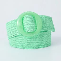Beltox Women Straw Woven Elastic Wide Belt Solid Color with Matching Plastic Buckle