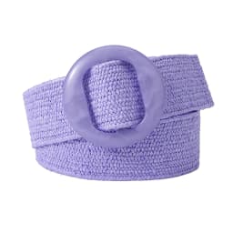 Beltox Women Straw Woven Elastic Wide Belt Solid Color with Matching Plastic Buckle