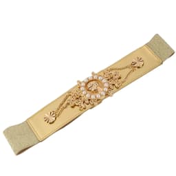 2026 New Ladies Pearl Fashionable Golden Wide Waist Seal Dress Decoration Waist Elastic Belts for Women Luxury Designer Brand