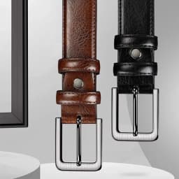 3.8cm Men's PU Leather Alloy Pin Square Buckle Belt 120 130 140cm Business Leisure Belt Old People Classic Black Brown WaistBelt