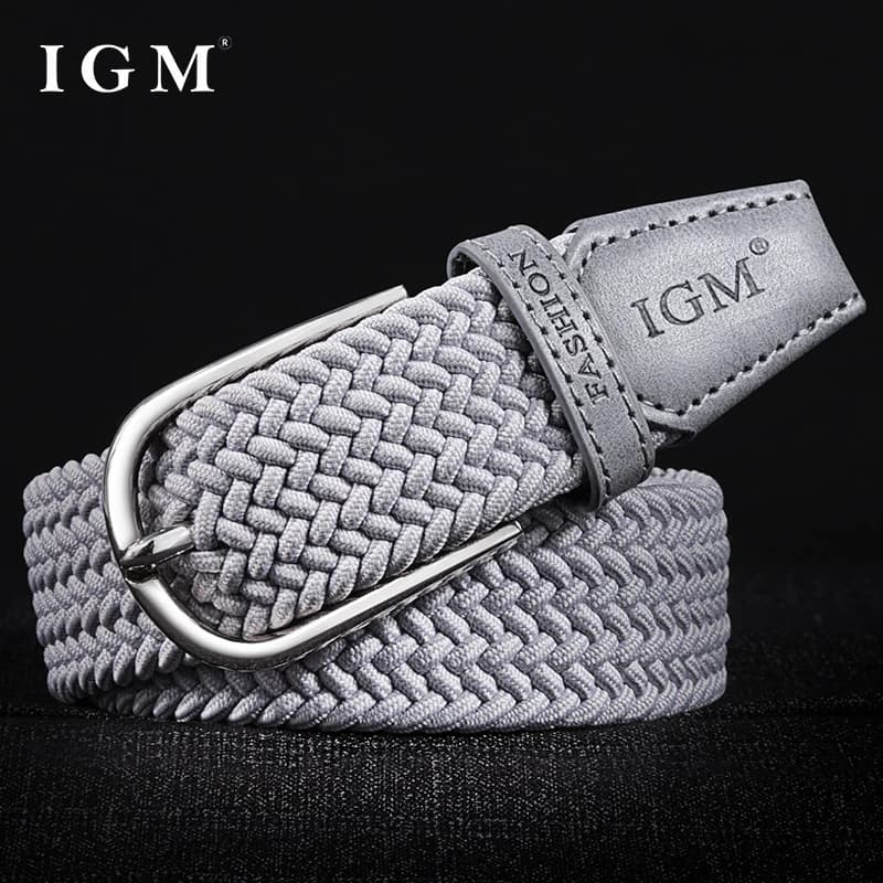 Men's woven canvas belt with arbitrary elastic elastic belt male student young man hundred stitch buckle waistband tide