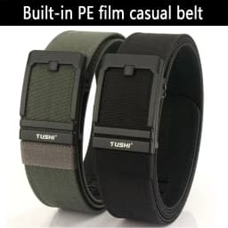 TUSHI Brand 4.3 Wide Thickened Gun Hanging Double-Layer Nylon Cloth Belt Versatile Casual Outdoor Tactical Automatic Buckle Mens
