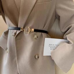 Women PU Leather Belt Skinny Thin Adjustable Waistband For Ladies Gold Round Buckle Waist Belt Dress Coat Accessories