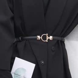 Women PU Leather Belt Skinny Thin Adjustable Waistband For Ladies Gold Round Buckle Waist Belt Dress Coat Accessories