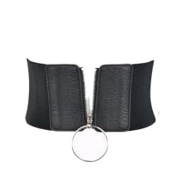 Fashion Punk Corset Wide Belts Women Slimming Body Elastic Bustier Waistband PU Leather Hip Hop Gothic Dress Girdle Belt Straps