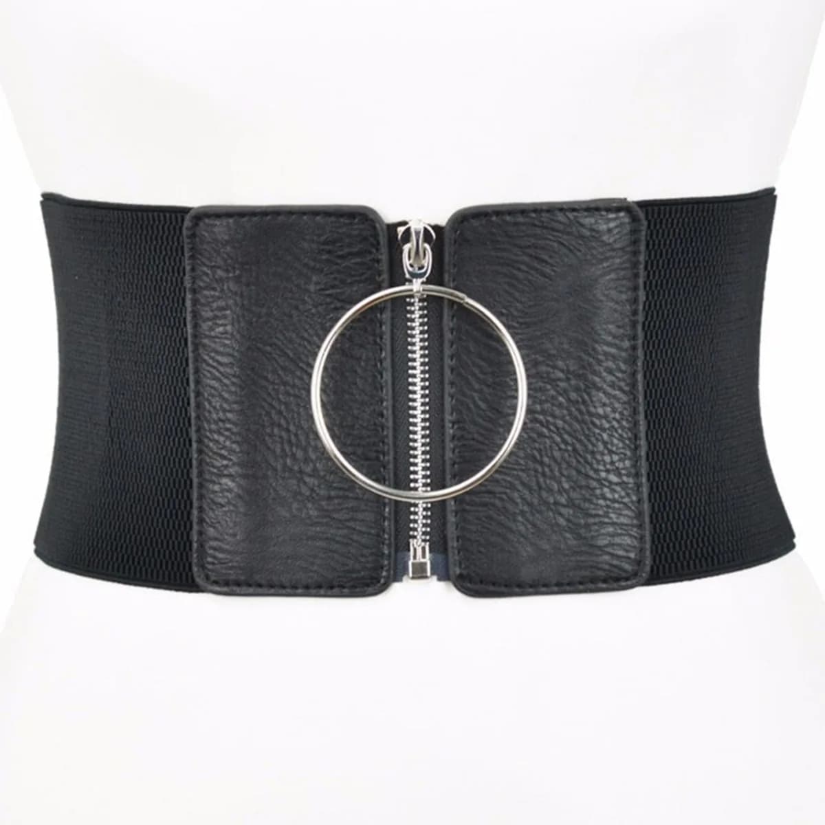 Fashion Punk Corset Wide Belts Women Slimming Body Elastic Bustier Waistband PU Leather Hip Hop Gothic Dress Girdle Belt Straps
