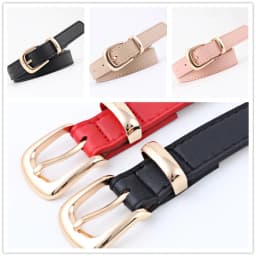 Women's Belts Jeans Pants Dress Girls Fashion PU Leather European Style Luxury Alloy Gold/Silver Buckle Waistband Belts for Lady