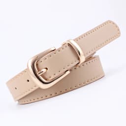 Women's Belts Jeans Pants Dress Girls Fashion PU Leather European Style Luxury Alloy Gold/Silver Buckle Waistband Belts for Lady
