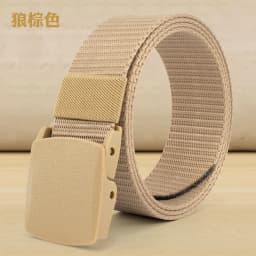 New3.8X120cm Plastic Buckle Nylon Canvas Belt Men Metal-free  Waist Belt Outdoor Hunting Multifunctional - Belt