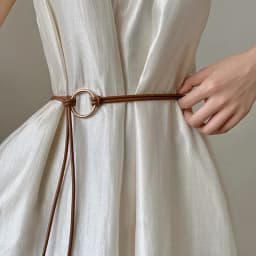 Vintage Long Leather Rope Knotted Women Belt Solid Color Korean Thin Waistbands For Female Lady Dress Skirt Decorative Straps