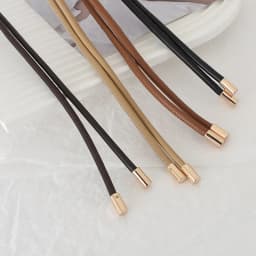 Vintage Long Leather Rope Knotted Women Belt Solid Color Korean Thin Waistbands For Female Lady Dress Skirt Decorative Straps