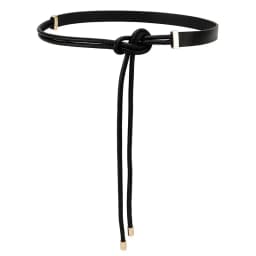 Vintage Long Leather Rope Knotted Women Belt Solid Color Korean Thin Waistbands For Female Lady Dress Skirt Decorative Straps