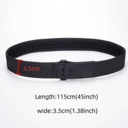 Tactical Adjustable Hunting Belt Airsoft Shooting Waistband Black Nylon Hook-and-Loop Belt