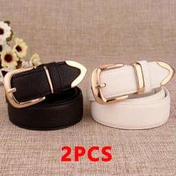 New Women's Pants Belt Leather Trendy White Belt Fashion High Quality Belt Solid Retro Needle Buckle Women's Strap LB2146-