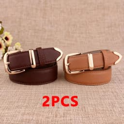New Women's Pants Belt Leather Trendy White Belt Fashion High Quality Belt Solid Retro Needle Buckle Women's Strap LB2146-
