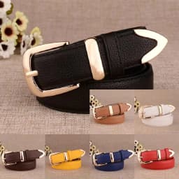 New Women's Pants Belt Leather Trendy White Belt Fashion High Quality Belt Solid Retro Needle Buckle Women's Strap LB2146-