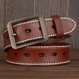 3.8CM Fashion Men Belts Genuine Leather Luxury Designer Vintage Thread Waist Belt For Jeans Cinturon Cowboy Hombre Dropshipping
