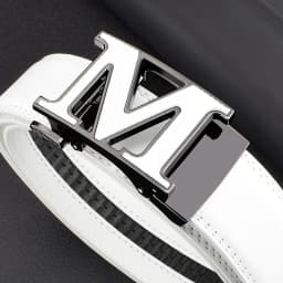 M letter Men Designer Belts High Quality White Luxury Brand Belt Automatic Buckl Cowskin Casual Waist Strap Ceinture Homme
