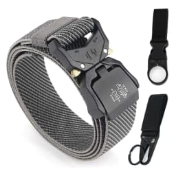 KOLBER 110cm/125cm/140cm Elastic Belt for Men Aluminum Buckle Quick Release Outdoor Casual Belt Military Tactical Belt Male