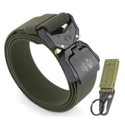 KOLBER 110cm/125cm/140cm Elastic Belt for Men Aluminum Buckle Quick Release Outdoor Casual Belt Military Tactical Belt Male