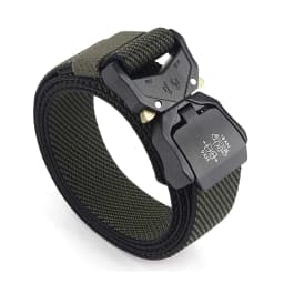 KOLBER 110cm/125cm/140cm Elastic Belt for Men Aluminum Buckle Quick Release Outdoor Casual Belt Military Tactical Belt Male